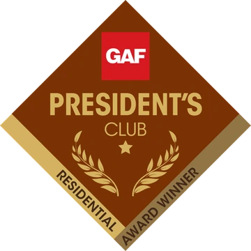 GAF President's Club roofing contractor